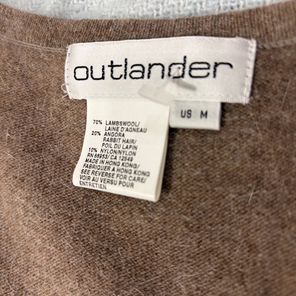 Outlander Sleeveless Low V Neck Lambwool Rabbit Hair Knit Tunic Dress Sz M - Picture 6 of 9